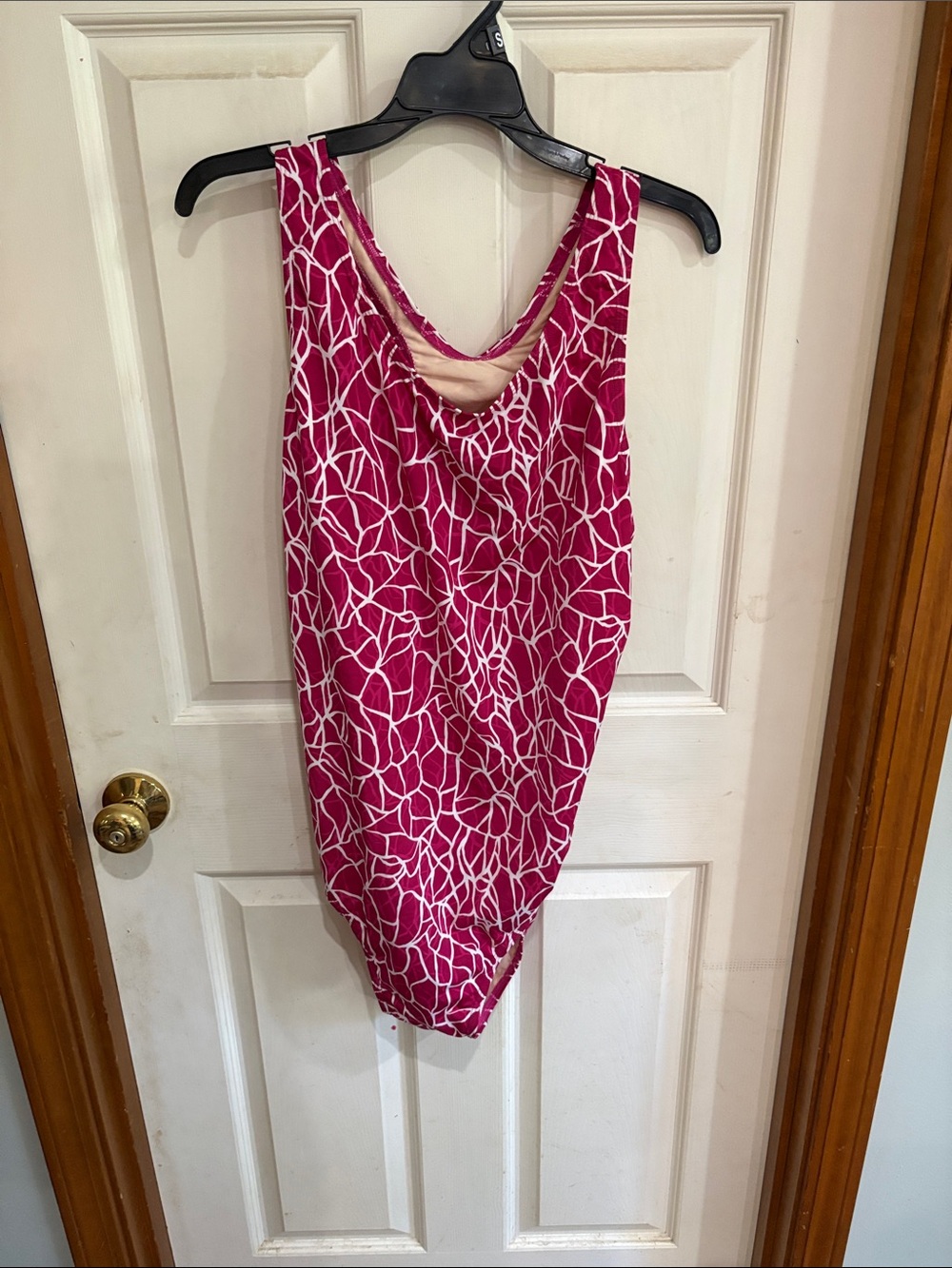 One-Piece Swim Suit in Fuchsia Floral Print